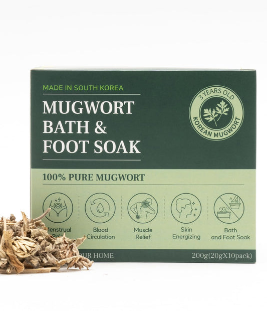 GOOSPERY Monage mugwort bath packaging shows premium leaves for a soothing home spa ritual