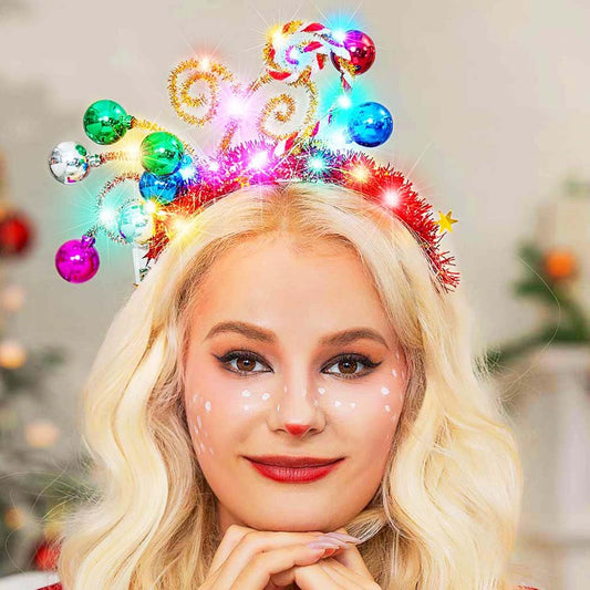 GORTIN light-up Christmas ball headband adds festive LED glow for celebrations.