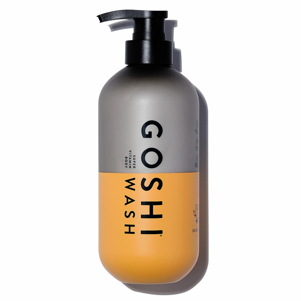 GOSHI bottle with pump offers a refreshing cleanse for all skin types.