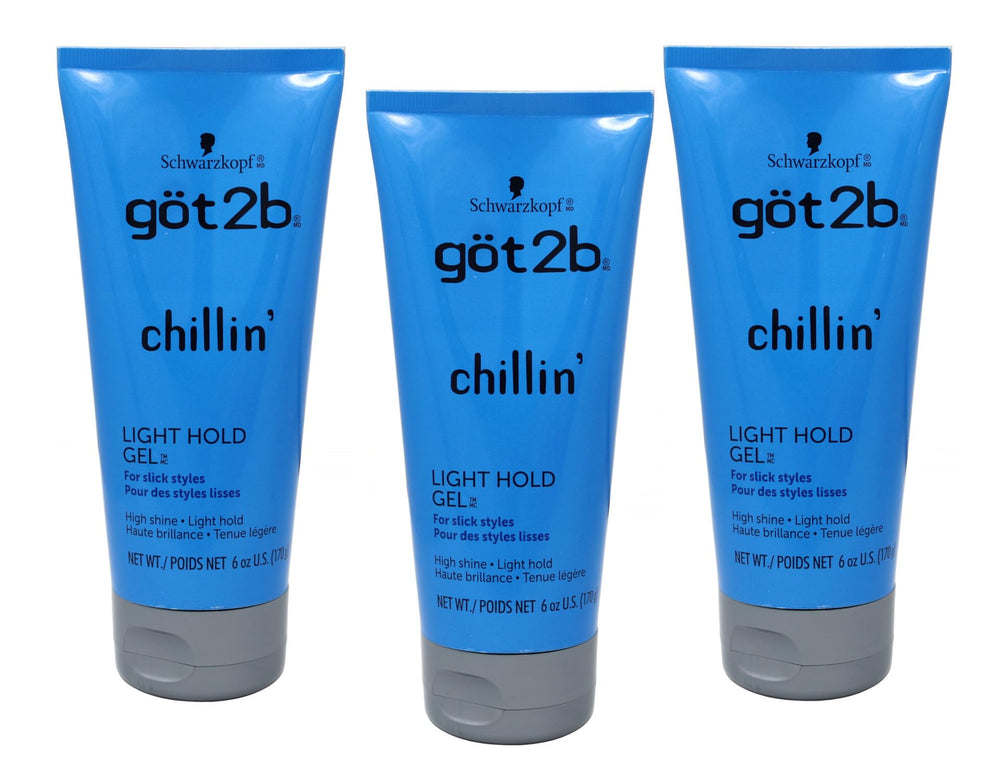 Got2B Chillin Gel Light Hold hair with high shine in a sleek finish.