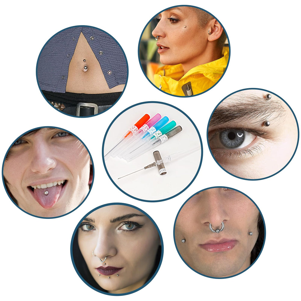 Gouevn piercing needle designed for multiple body parts like ears and nose.