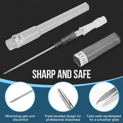 Gouevn vacuum-sealed packing of 50 needles ensures cleanliness.