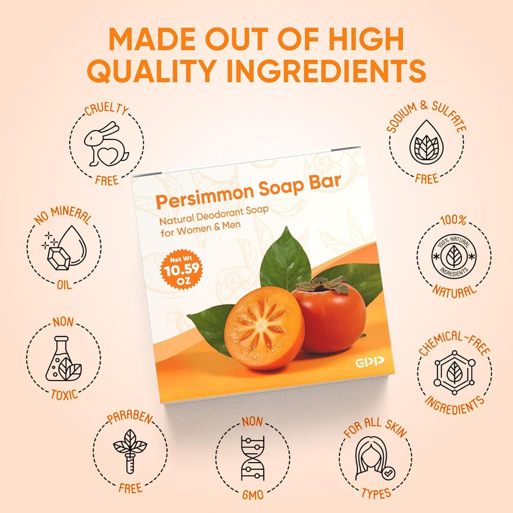 GPP Persimmon Soap Bar is suitable for 40+ adults' daily hygiene.