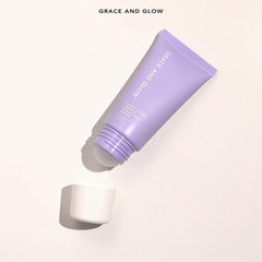Grace and Glow Niacinamide-aha serum close-up highlights gentle exfoliation benefits.