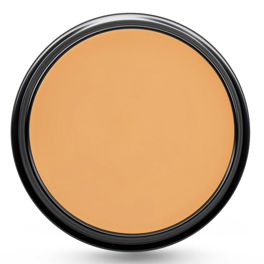 Graftobian HD Glamour Creme Foundation jar with creamy texture ready for blending