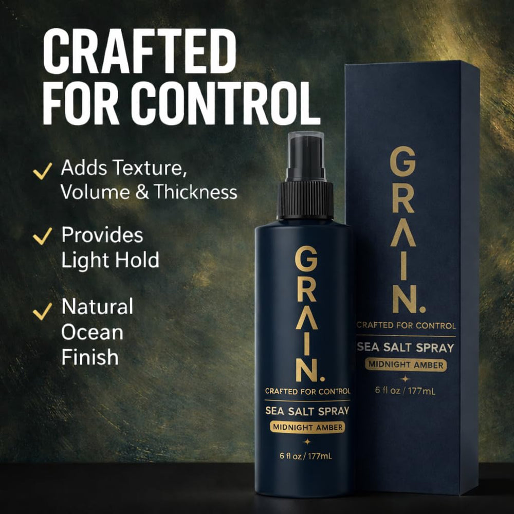 Grain Sea Salt Spray for Men finish offers a soft matte look without crunch.