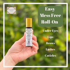 Grandma Flo's Naturals amber glass bottle protects oil from light