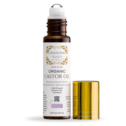 Grandma Flo's Naturals castor oil roll-on for lips with smooth moisture