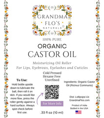 Grandma Flo's Naturals travel-size castor oil roll-on fits your purse