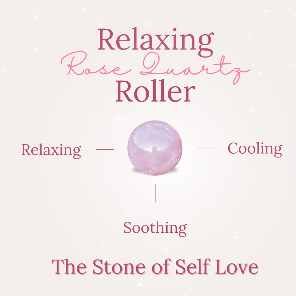 Rose quartz roller in action on Grandma Flo's Naturals castor oil