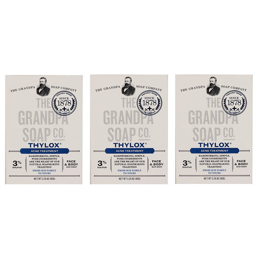 Grandpa's Thylox soap bar for a refreshing cleanse on skin prone to breakouts