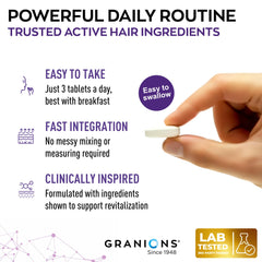 Granions hair shine texture close-up illustrating smoother appearance.