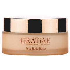 Gratiae silky body butter bottle ready for daily hydrating routine