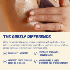 Grazly Grass-fed tallow ingredient label emphasizes natural sourcing