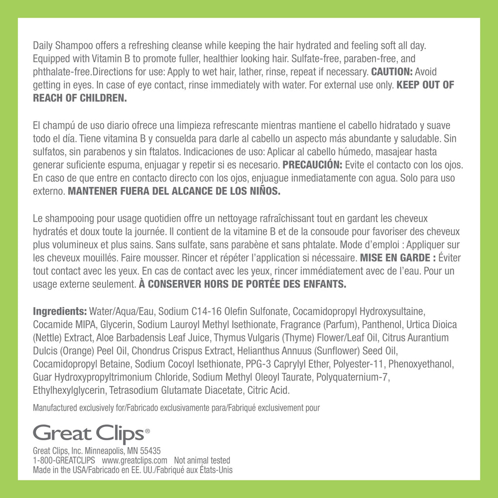 Great Clips Latitude bottle features orange and aloe for hydration and nourishment.
