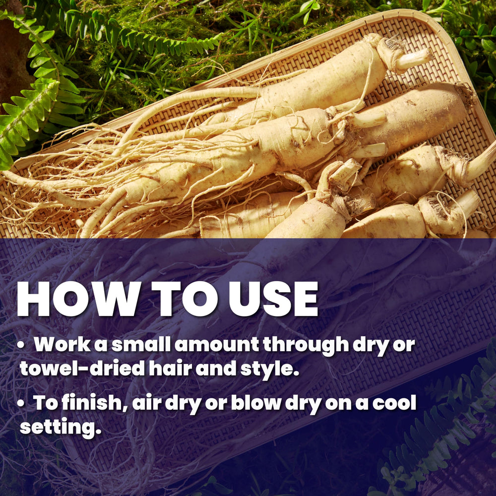 Hand applying LATITUDE Firm Style Gel to dry hair for definition