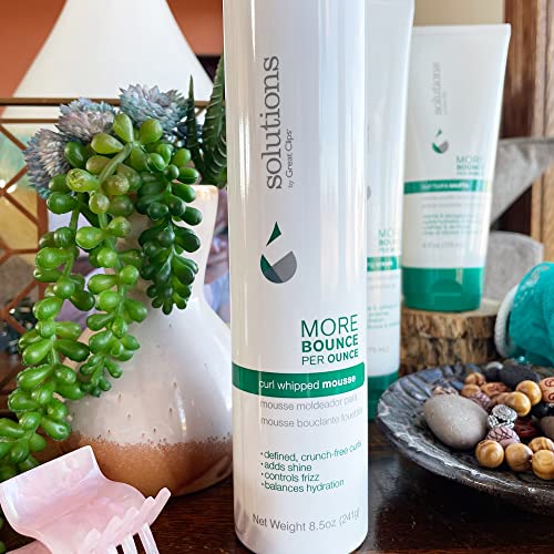 Great Clips Solutions Curl Whipped Mousse adds body to damp curls.