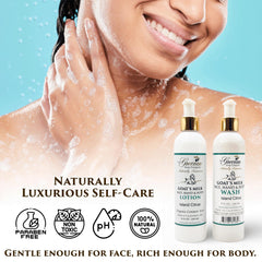 Grecian Goat Milk Lotion texture closeup shows creamy, fast-absorbing hydration.
