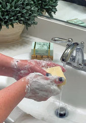Grecian Goat Milk & Olive Oil Soap Bar Egyptian Musk close-up showcases rich texture.