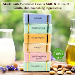 The Grecian Soap Company mango papaya bar soap with tropical aroma and mild cleanse