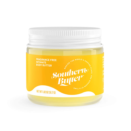 Green Goo Southern Butter fragrance-free jar on a clean surface for intimate care