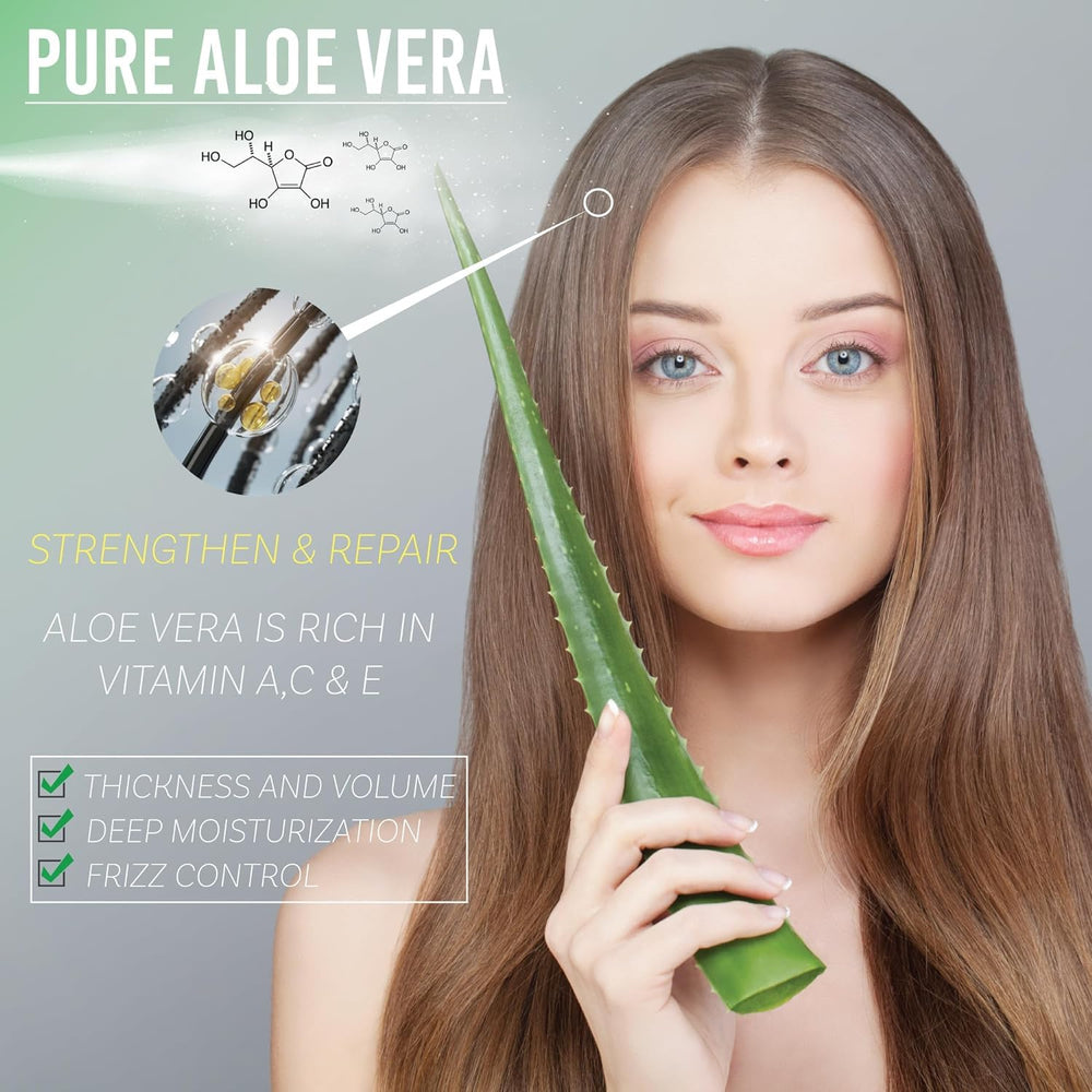 Green Leaf Naturals Amazing Aloe Gel texture swatch highlights clear, refreshing gel