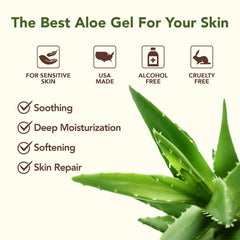 Green Leaf Naturals aloe jar close-up showing purity and texture