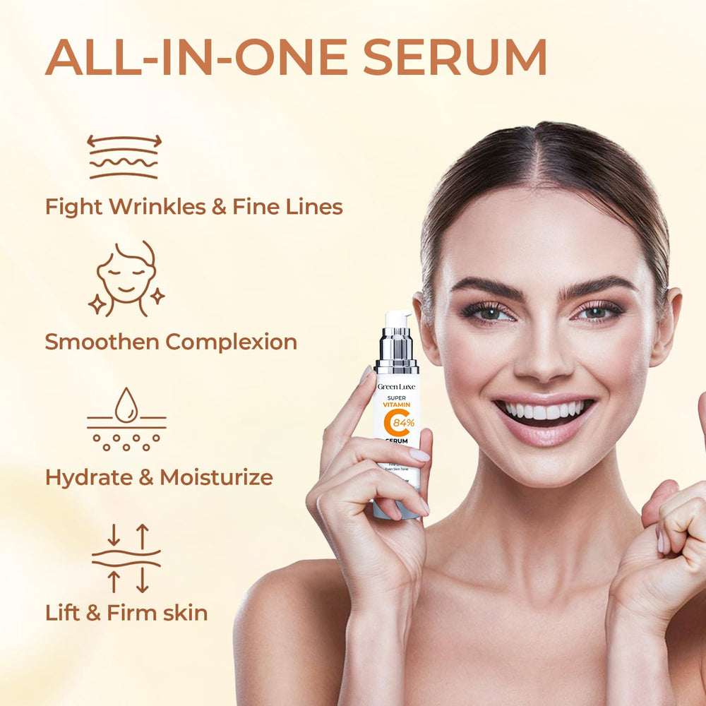 Green Luxe Serum texture on hand illustrating lightweight, fast-absorbing formula.