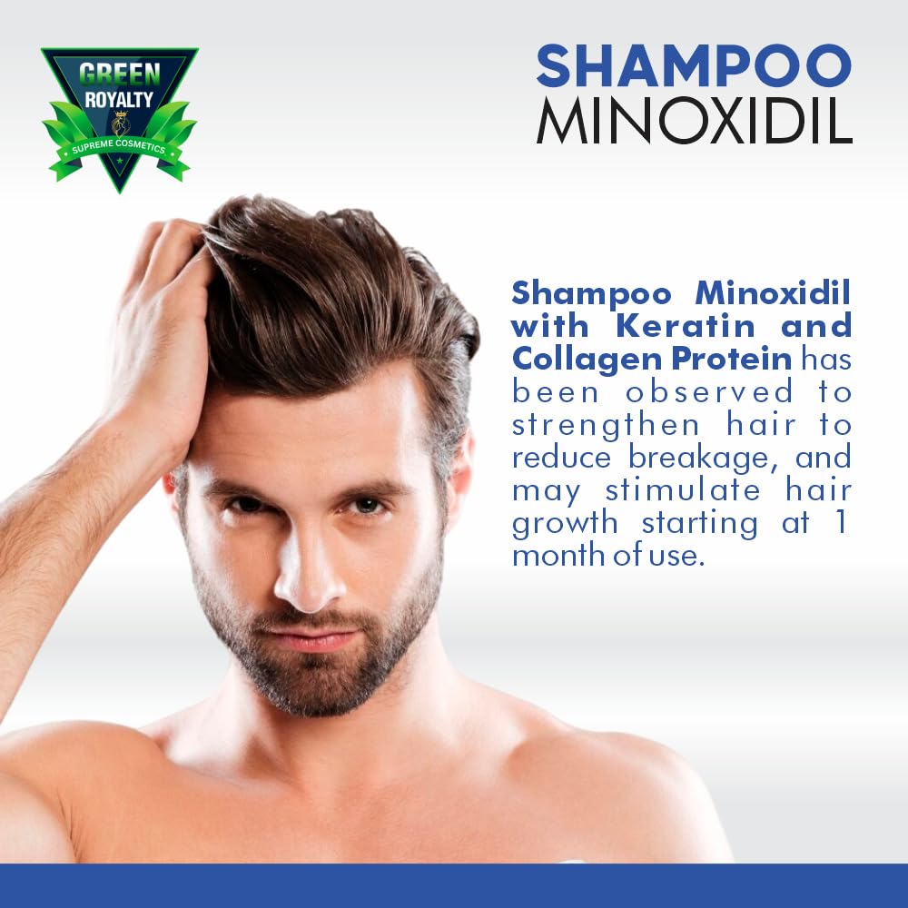 GREEN ROYALTY Minoxidil Shampoo with keratin enhances texture and smoothness
