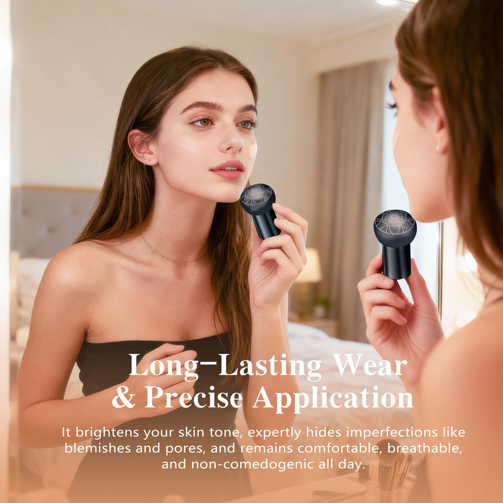 Green Tomato Luvie Glow application steps for flawless finish