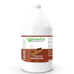GreenFist foaming hand soap refill cinnamon scent with long-lasting hydration.