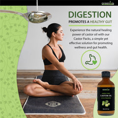 GreenIVe Castor Oil leak-proof glass bottle close-up communicates reliability and quality