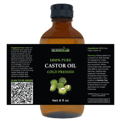 GreenIVe Castor Oil golden viscous texture highlights premium cold-pressed oil