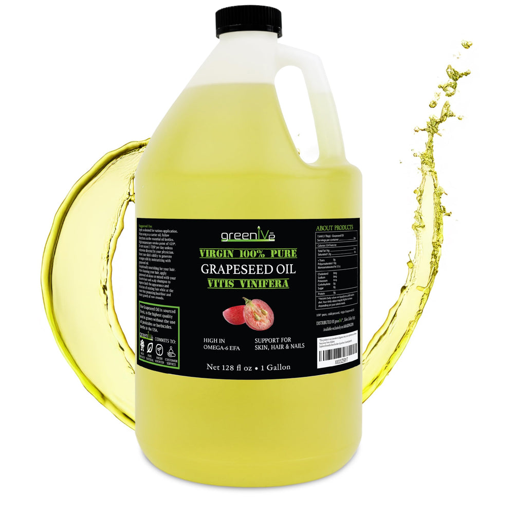 GreenIVe Grapeseed Oil bottle pour view for versatile high-heat cooking