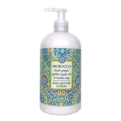 Greenwich Bay Ginger Morocco lotion bottle delivers rich hydration and Morocco-inspired scent for daily pampering.