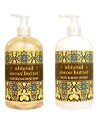 Greenwich Bay Trading hand soap and lotion bundle featuring almond cocoa butter scent for daily moisturizing