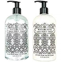 Greenwich Bay Kitchen Collection Watercress & Blue Sage pump bottle for kitchen hand care and fresh scent