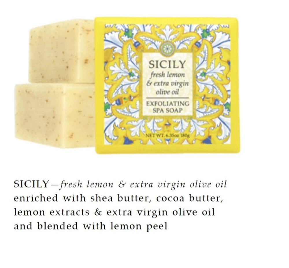 Greenwich Bay lemon peel soap bar showing rich lather and citrus aroma