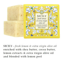Greenwich Bay lemon peel soap bar showing rich lather and citrus aroma