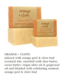 Greenwich Bay orange and clove exfoliating bath bar wrapped, ideal for gifting