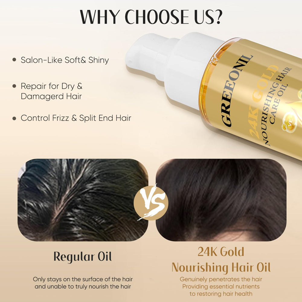 GREEONIL Hair Oil-frizz-control-shine helps achieve a smooth, radiant finish