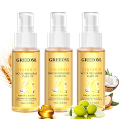 GREEONIL Olive Oil Serum bottle pour showing easy frizz control