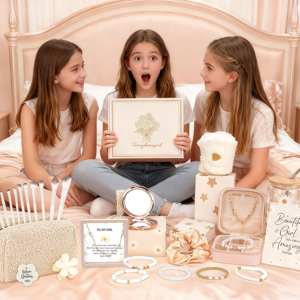 GREHELP rose-gold mirror shown for quick on-the-go touch-ups.