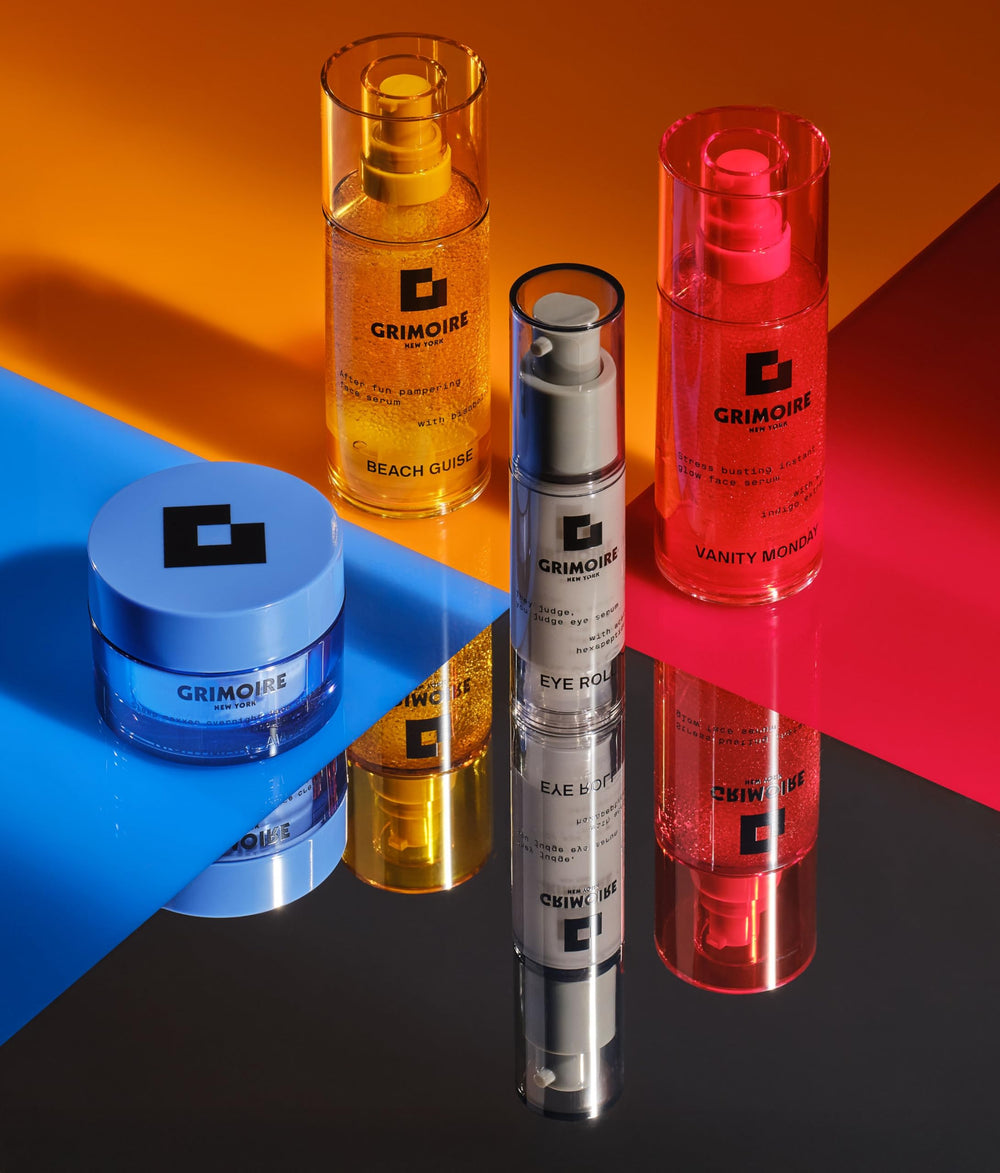 Grimoire New York Nightmare Away creamy swirl on skin — helps combat dullness.