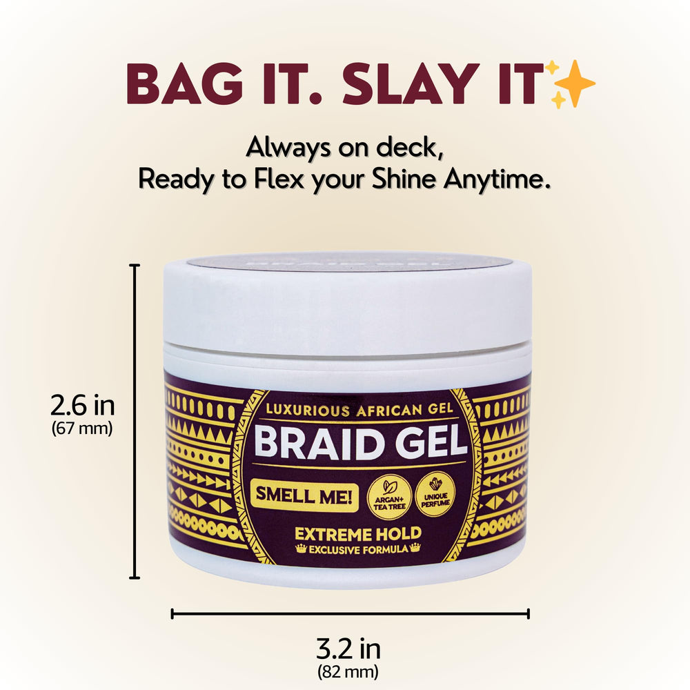 Grip&Loc Braid Gel edge-polish for smooth, polished edges.