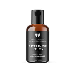 Groom Skincare after shave lotion bottle for soothing post-shave care
