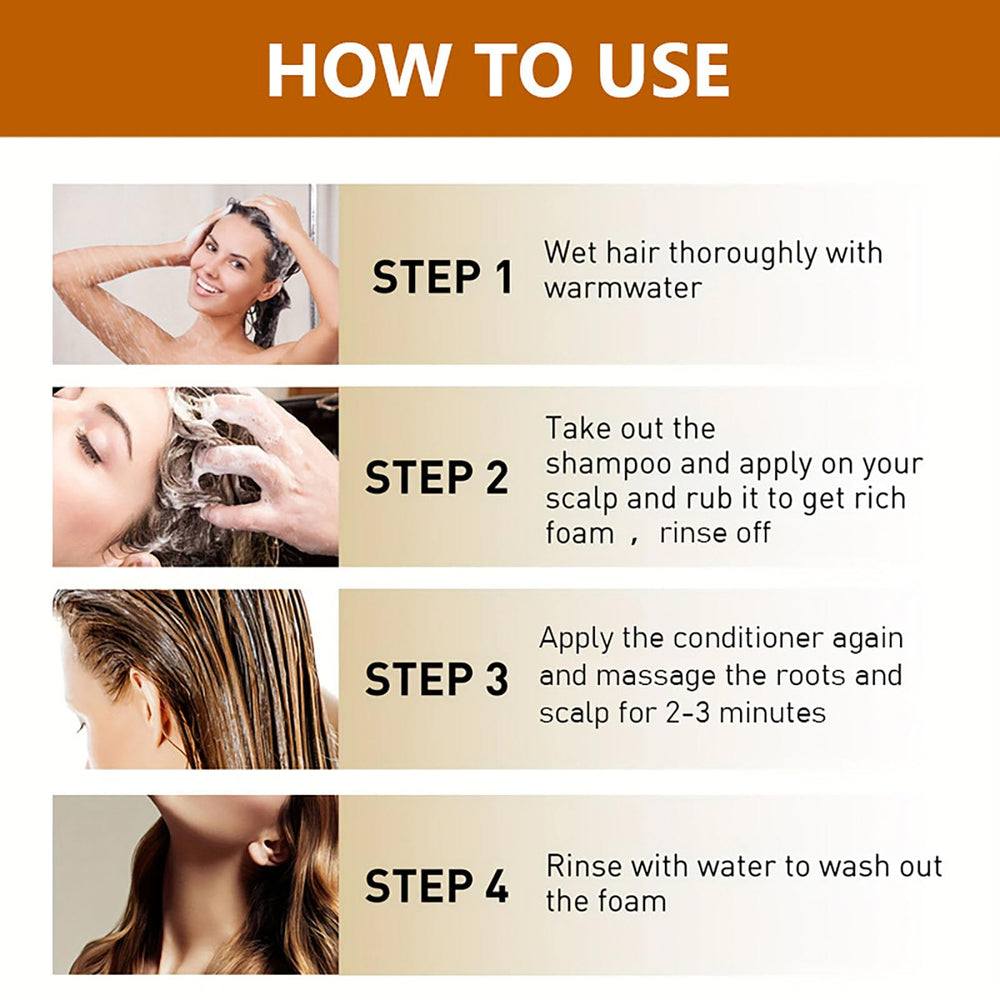 Grospe daily hair care routine display encouraging consistent use.