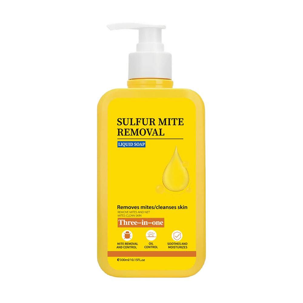 Grospe Sulfur Body Wash bottle close-up showing purifying cleanse for healthier skin.