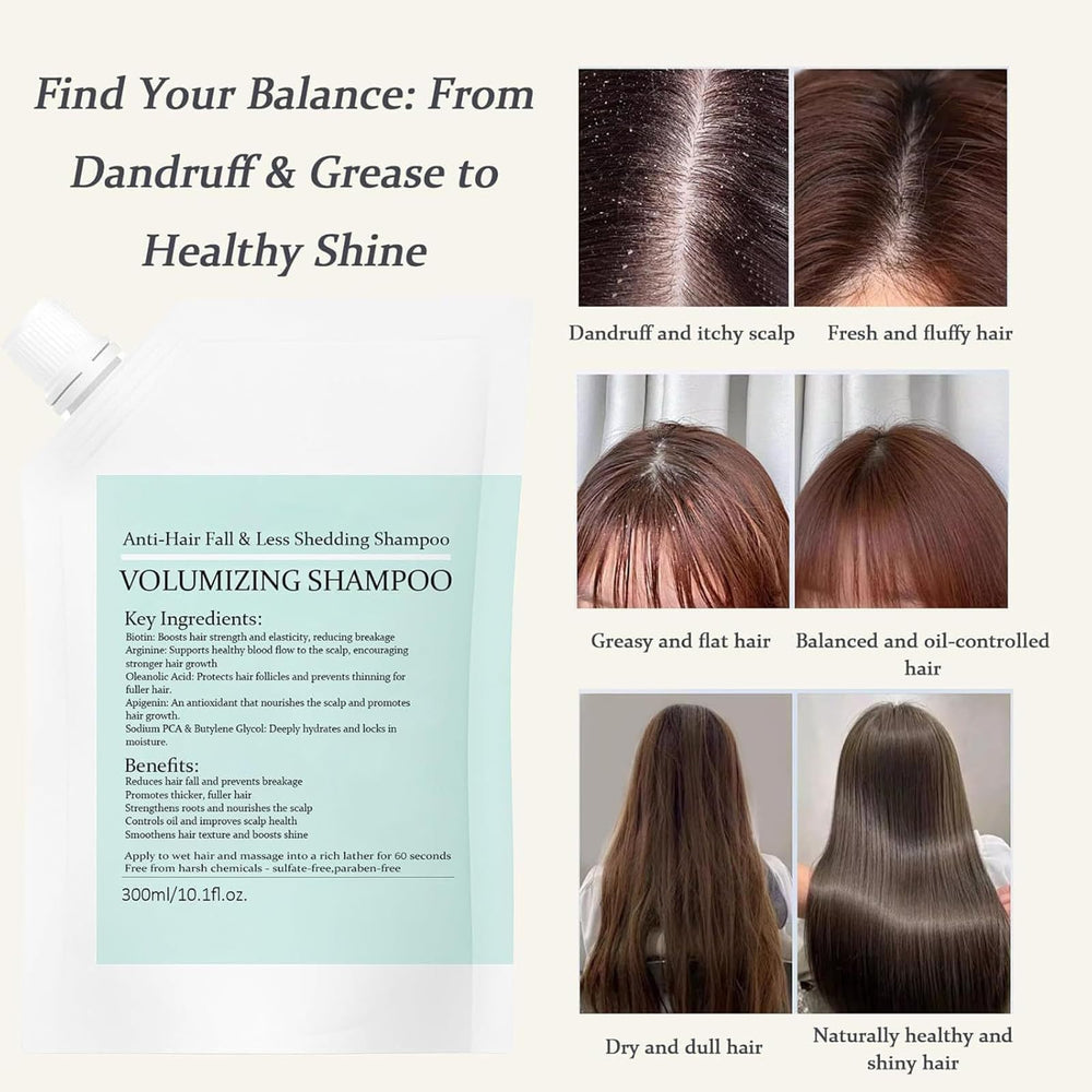 Grospe Volumizing Shampoo label highlights sulfate-free formula for all hair types.