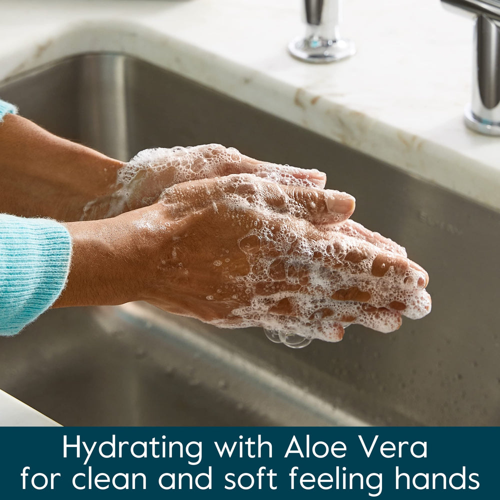 Partially recycled glass dispenser by Grove Co complements modern decor.